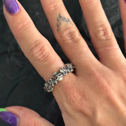 Vintage Infinity Skull Ring - Large