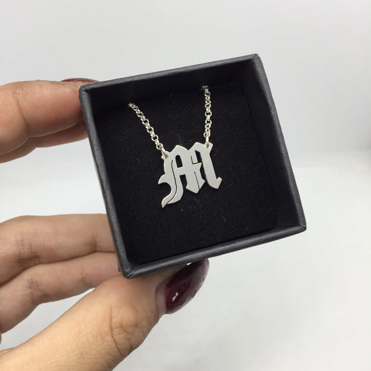 Old English Letter Necklace.