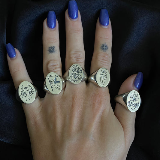 Sister Silver Signet Ring.