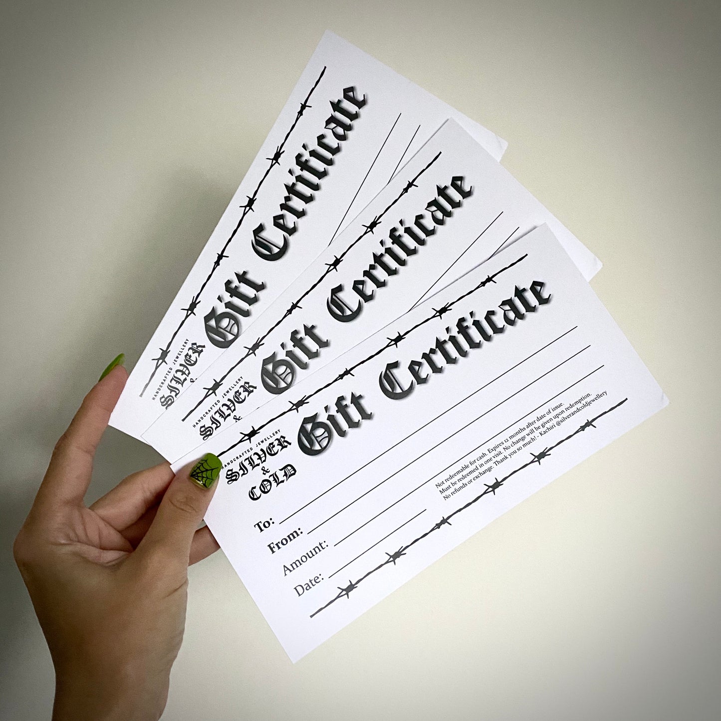 Jewellery Certificate.