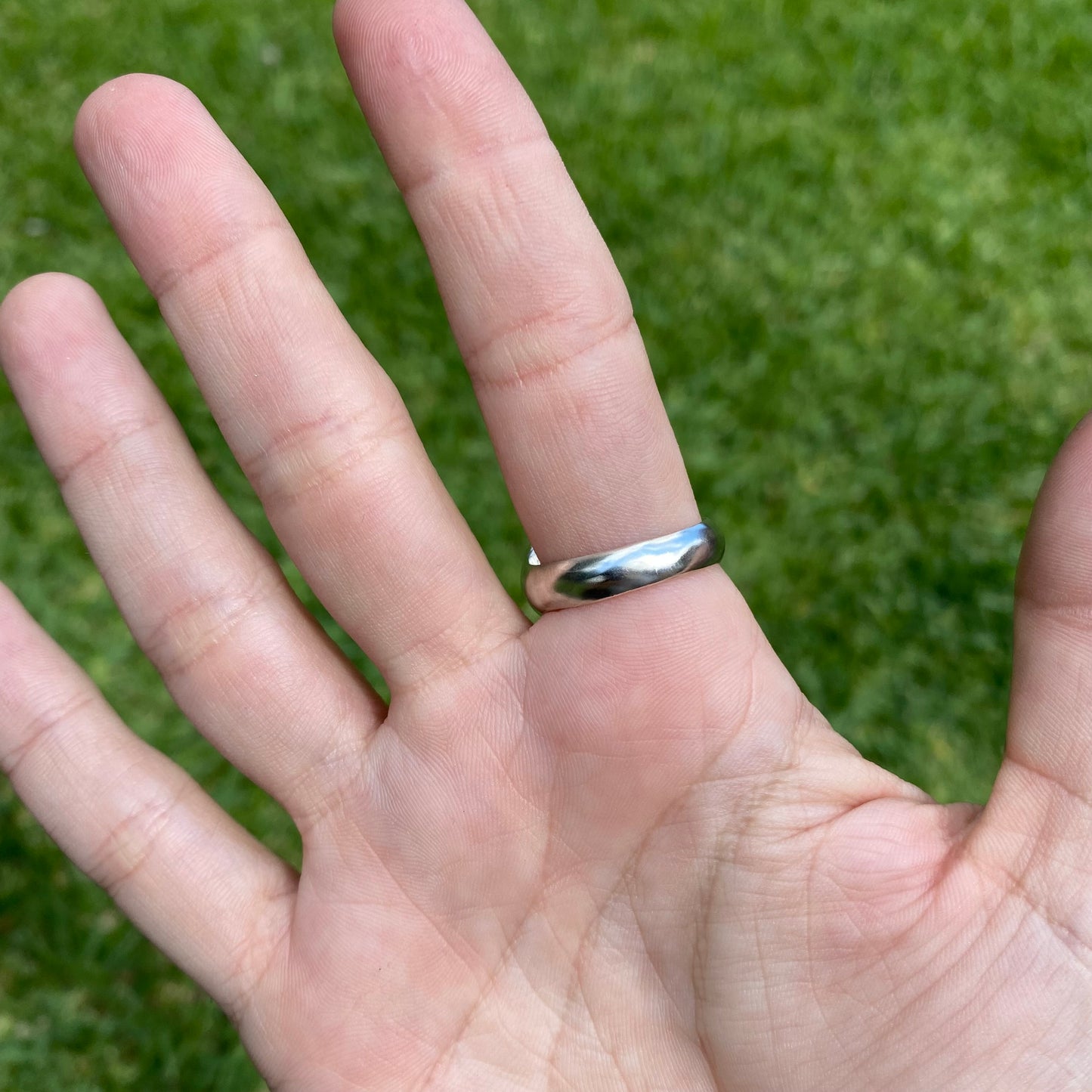 Large Oval Opal Signet Ring - Size S (9.5US).