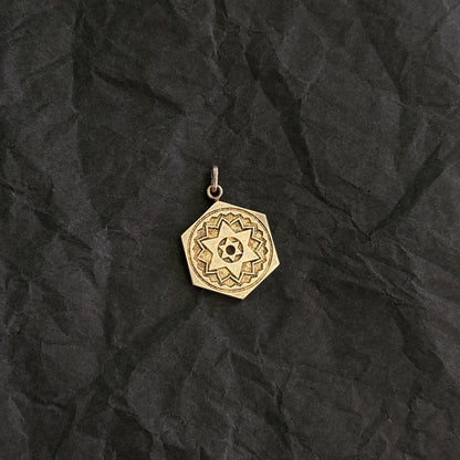 Double Sided Geometric Tigers Eye Pendant