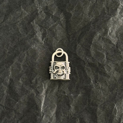 Vintage Skull Jail Padlock Necklace