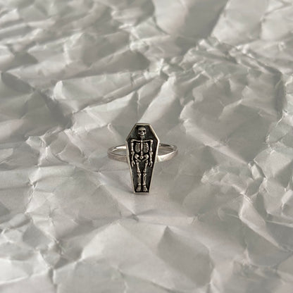Vintage Skeleton Coffin Ring