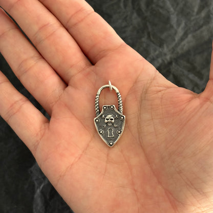 Vintage Skull Padlock Necklace