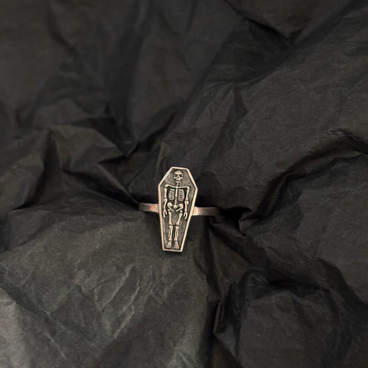 Vintage Skeleton Coffin Ring