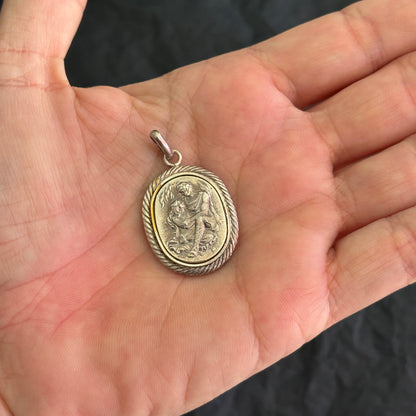 Greek Lovers Medallion Pendant