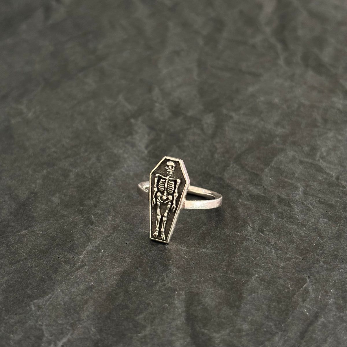 Vintage Skeleton Coffin Ring