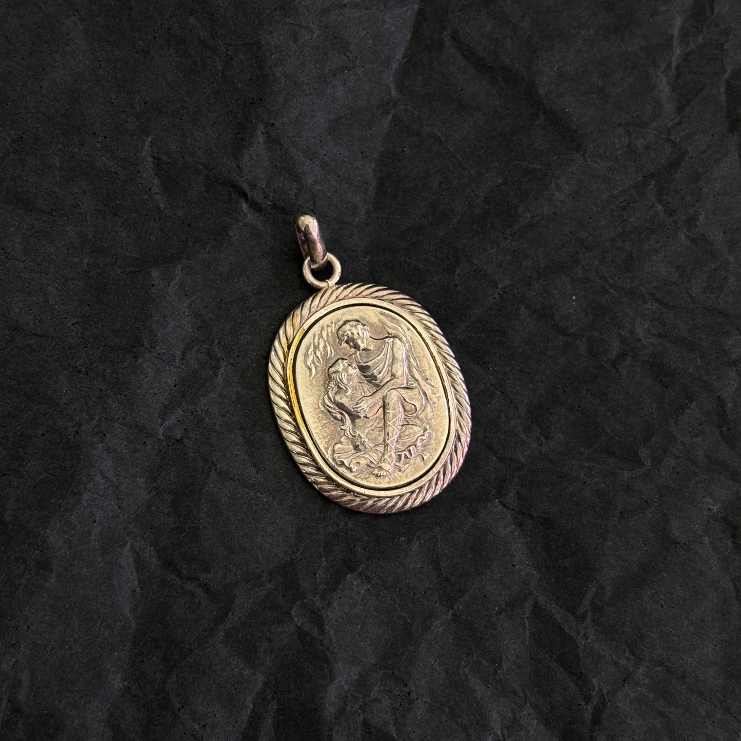 Greek Lovers Medallion Pendant