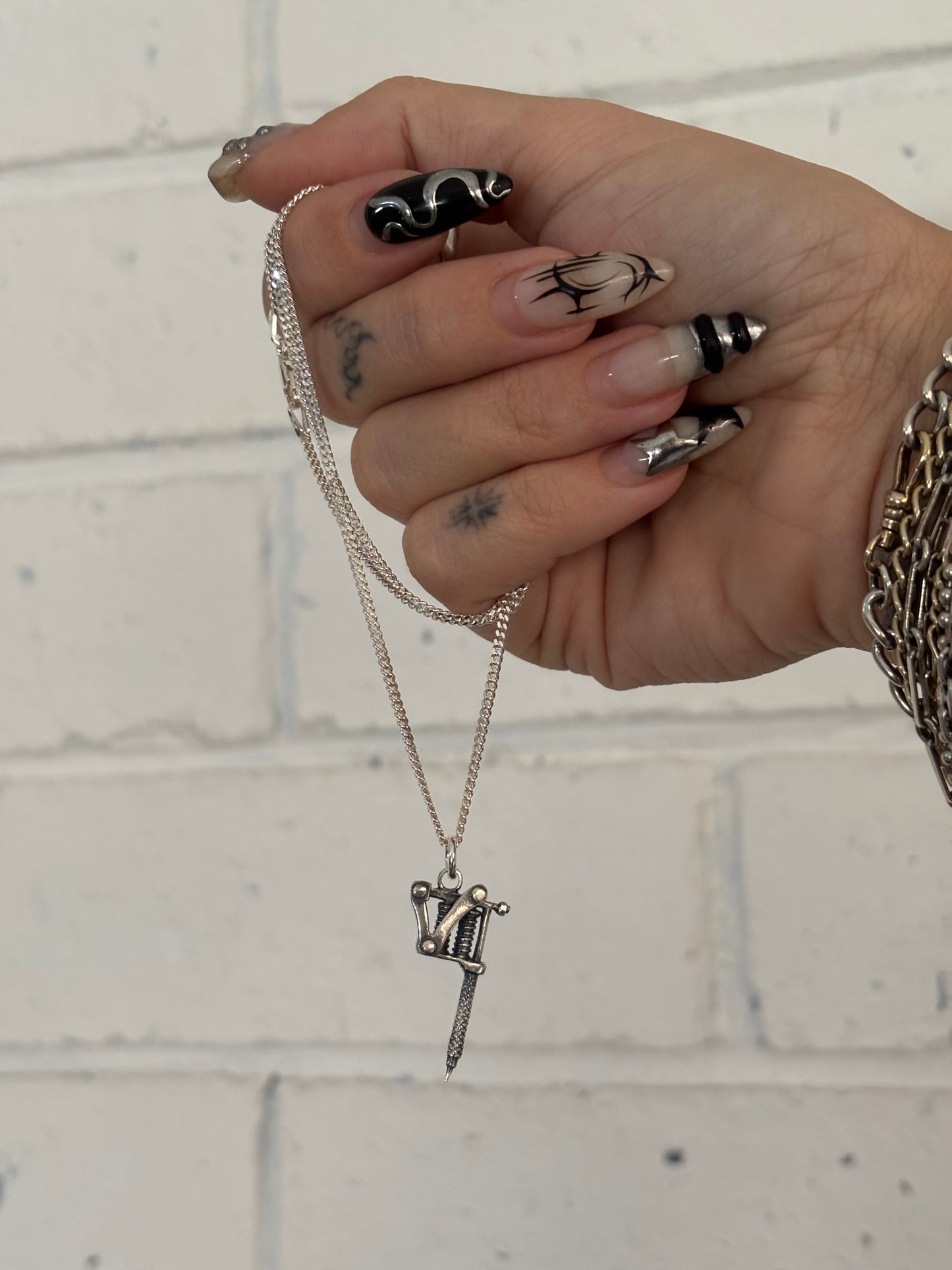 Vintage Tattoo Machine Necklace