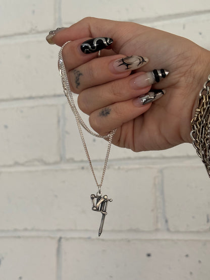 Vintage Tattoo Machine Necklace