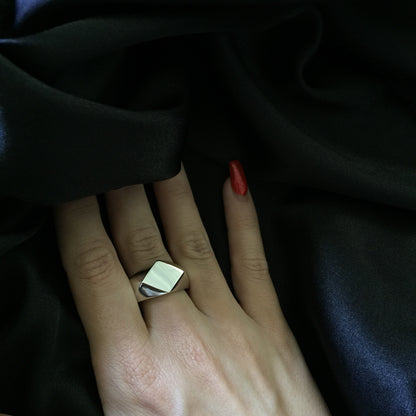 Diamond Signet Ring.