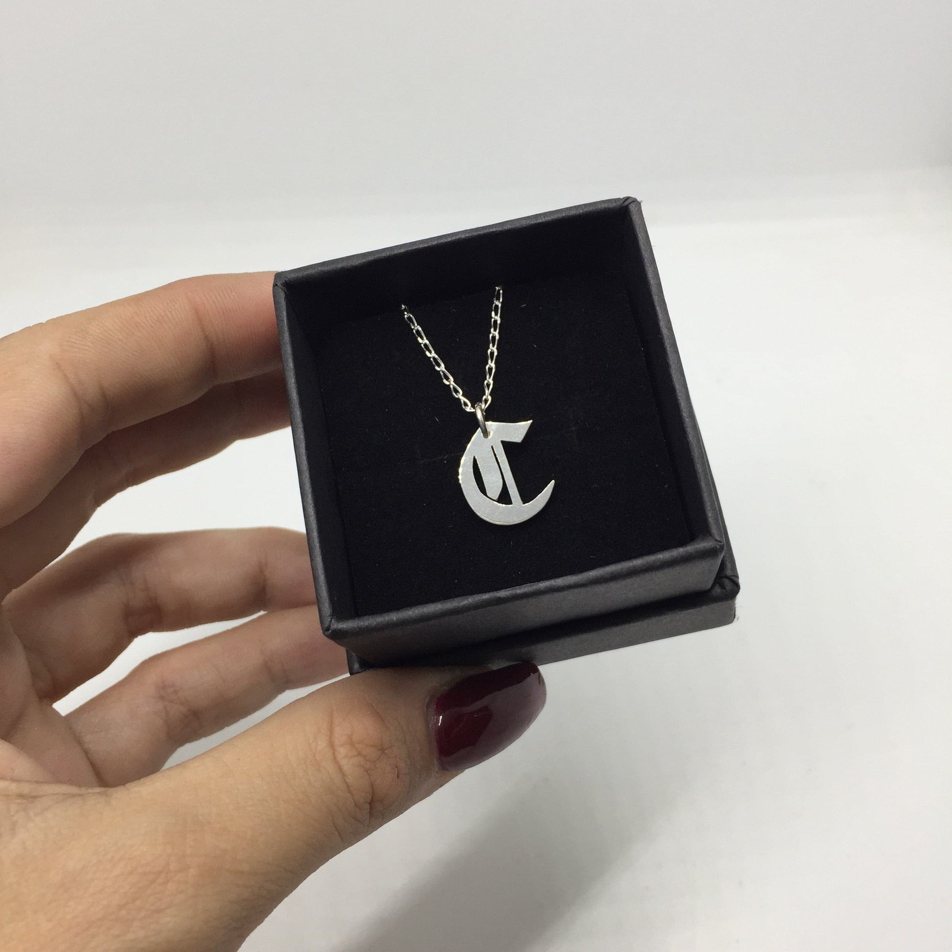 Old English Letter Necklace.