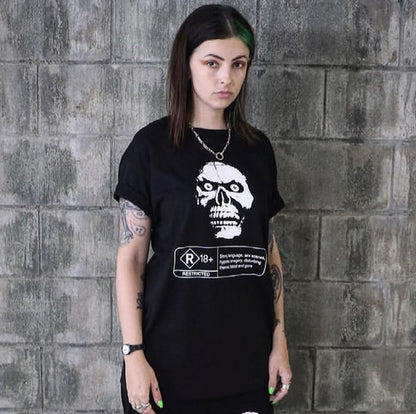 R18+ Restricted Skull Shirt.