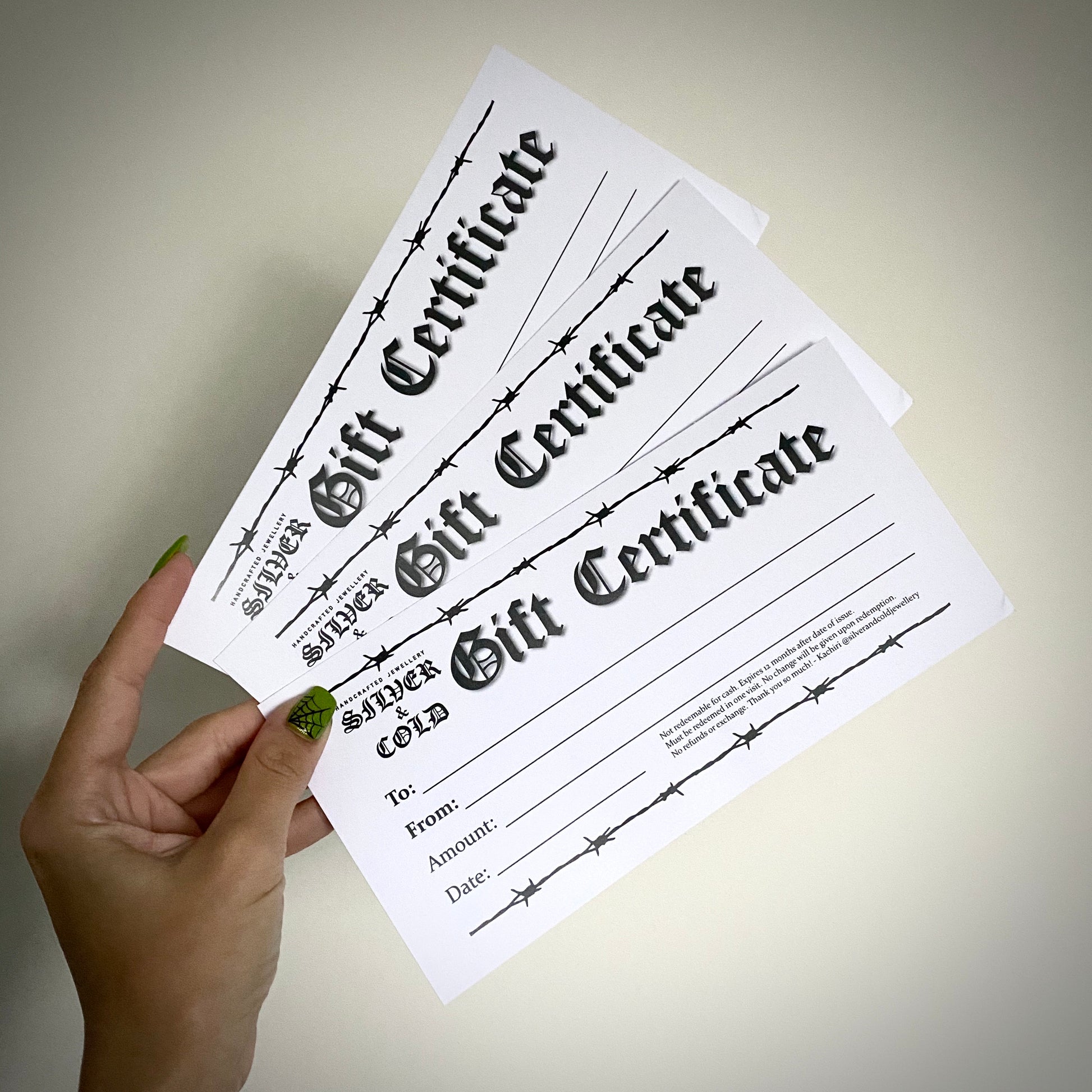 Jewellery Certificate.