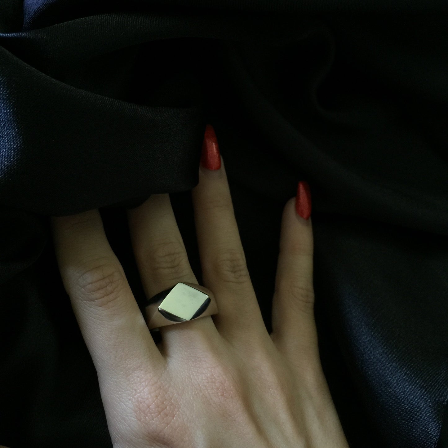 Diamond Signet Ring.